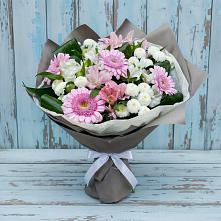 Букет цветов из:  Герберы, Альстромерии и Хризантемы в Амзя