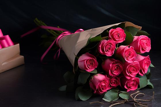Букет 11 роз Пинк в Амзя