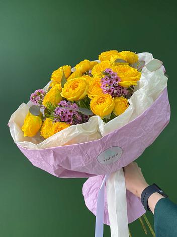 Букет Кустовые желтые розы в Амзя