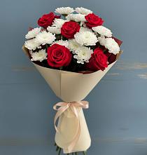 Букет цветов из:  Розы и Хризантемы #REPLACE_PRED# Амзя