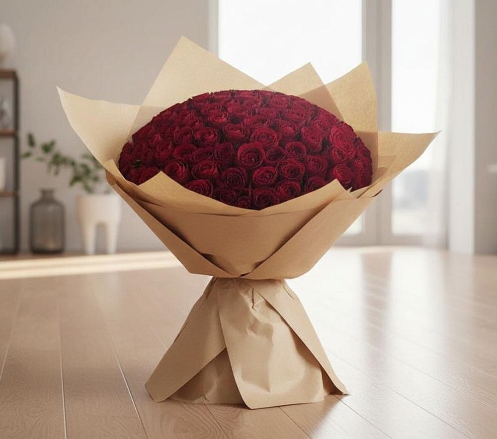 Букет 101 Красная роза в Амзя