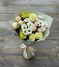 Букет цветов из:  Альстромерии, Розы и Хризантемы в Амзя