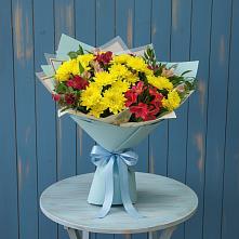 Букет цветов из:  Альстромерии и Хризантемы в Амзя