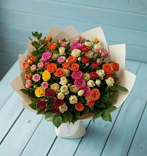 Букет Микс из разноцветных кустовых роз #REPLACE_PRED# Амзя